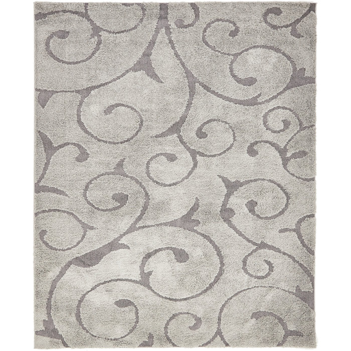 Charlton Home® Kennon Floral Gray Area Rug & Reviews Wayfair